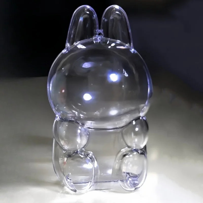 2025 LABUBU Clear Macaron Case Dust Case Popmart Bubble Mart Doll Accessories Elf Doll Cover Storage Box Christmas New Year Gift