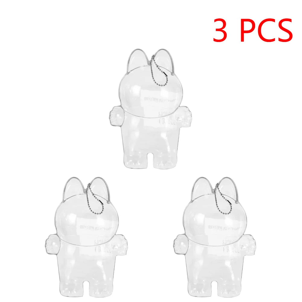 2025 LABUBU Clear Macaron Case Dust Case Popmart Bubble Mart Doll Accessories Elf Doll Cover Storage Box Christmas New Year Gift