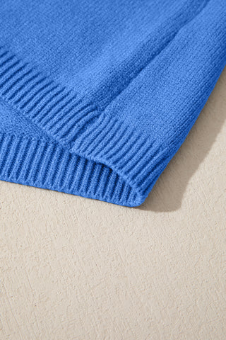 White Solid Color Knit Loose Bracelet Sleeve Dolman Sweater