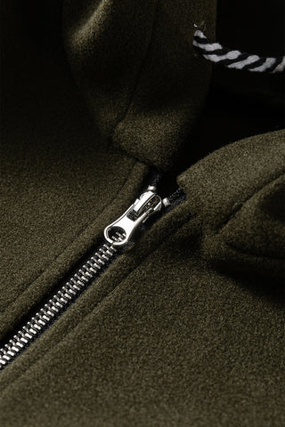 Four Leaf Clover Contrast Cuffed Drop Shoulder Zip up Tunic Hoodie