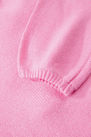Bonbon Festive Bow Backless Bubble Sleeve Sweater