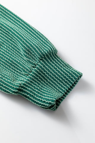 Black MERRY Corded Long Sleeve Top and Pockets Pants Set