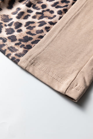 Straw Yellow Mineral Wash Leopard Patchwork Wide Leg Pants