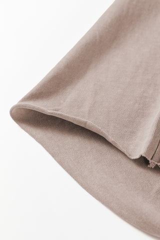 Black Mineral Wash Exposed Seam Drawstring Elastic Waistband Wide Leg Cargo Pants