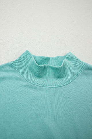 Racing Red Solid Color High Neck Cap Sleeve Loose Top