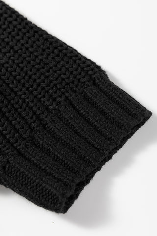 Black Plaid Lace up Detail Christmas Holiday Puff Short Sleeve Sweater