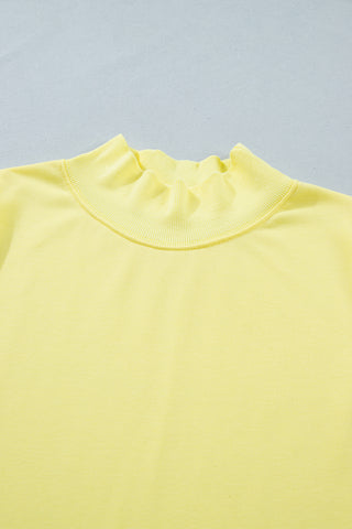 Racing Red Solid Color High Neck Cap Sleeve Loose Top