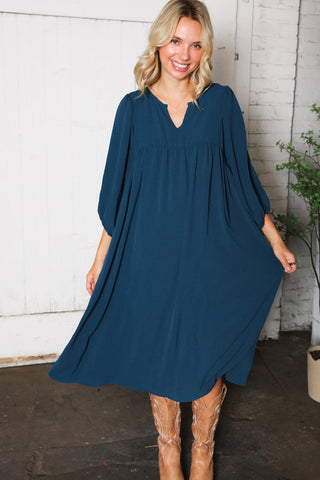 Saphire Skies Woven Crinkled Dress