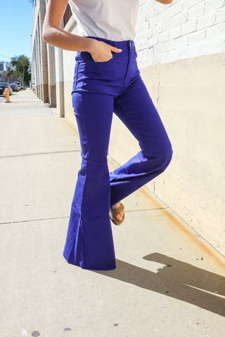 All You Need Sapphire High Waist Flare Leg Denim Jeans