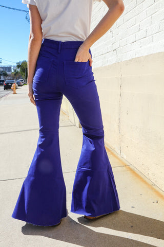 All You Need Sapphire High Waist Flare Leg Denim Jeans