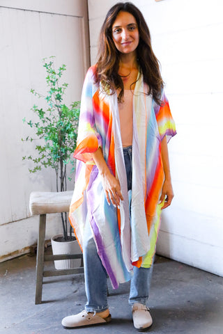 Caught in Technicolor Open Kimono