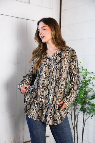 Follow Your Instincts Button Down Blouse