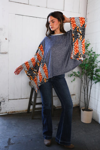 In A Paisley Daydream French Terry Poncho Top