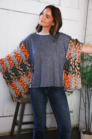 In A Paisley Daydream French Terry Poncho Top