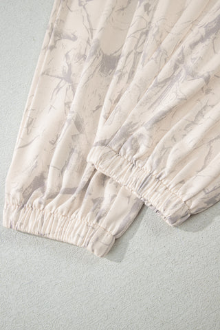 Khaki Camo Print Jogger Pants Set