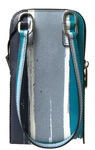 Dolce & Gabbana Blue Leather Purse Crossbody Sling Phone Bag Unisex