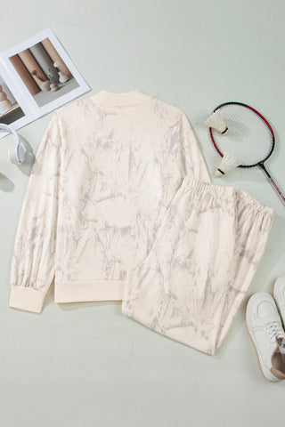 Khaki Camo Print Jogger Pants Set