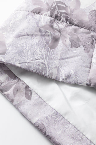 Brown Camo Leaf Print Winter Puffer Vest