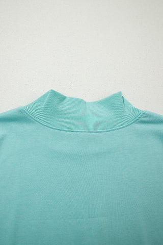 Racing Red Solid Color High Neck Cap Sleeve Loose Top