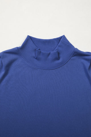 Racing Red Solid Color High Neck Cap Sleeve Loose Top