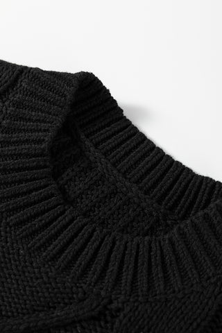 Black Plaid Lace up Detail Christmas Holiday Puff Short Sleeve Sweater