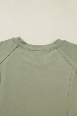 Laurel Green Jacquard Frilled Ruffled Long Sleeve Mini Dress