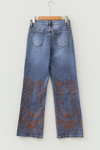 Ashleigh Blue Embroidered Flare Leg Jeans
