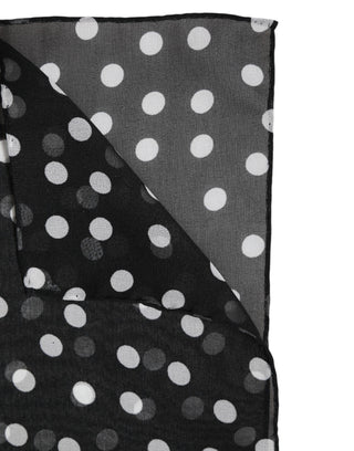 Dolce & Gabbana Black Polka Dots Polyester Wrap Shawl Scarf