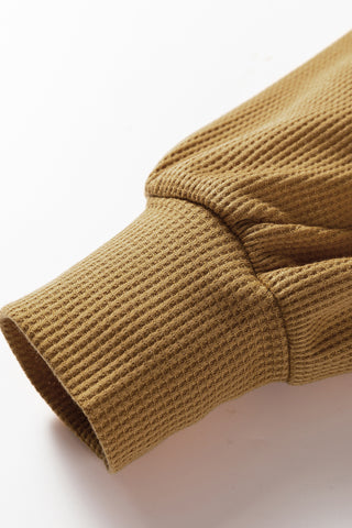 Chestnut Lace Long Sleeve Textured Pullover