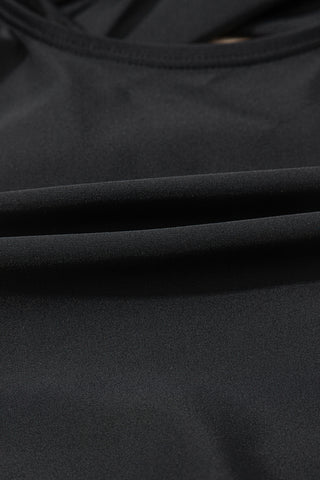 Beau Blue Ric Rac Trim Contrasted Patchwork Cutout One Piece Swimsuit