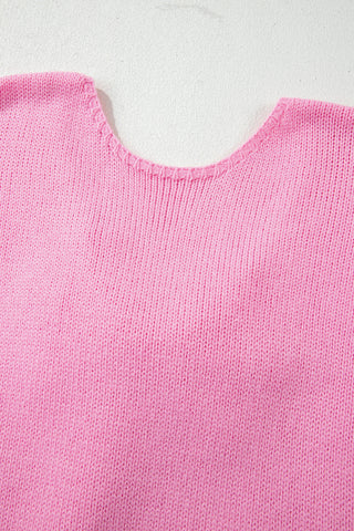 Bonbon Festive Bow Backless Bubble Sleeve Sweater