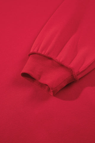 Racing Red Exposed Seam Detail Reversible Double Wear Plus Size Sweatshirt