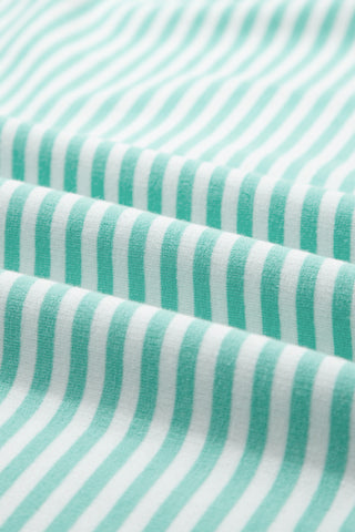 Green Stripe Oversize Mock Neck Sweatshirt and Shorts Set