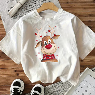 Fashionable Style Short Sleeve Cotton Women's Top American Christmas New Arrival