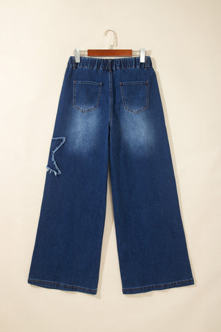 Ashleigh Blue Star Decorated Wide Leg Jeans