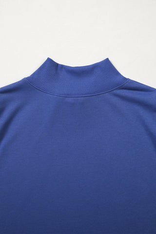 Racing Red Solid Color High Neck Cap Sleeve Loose Top