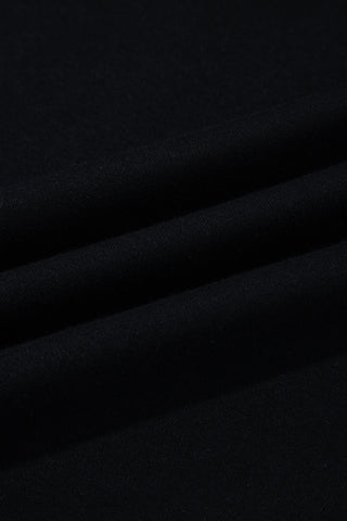 Black Oversize Drop Shoulder Reversible Mock Neck Sweatshirt