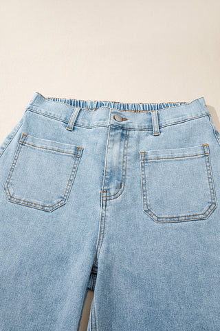 Beau Blue Solid Full-Length Regular Pocket Detail Wholesale Denim Jeans