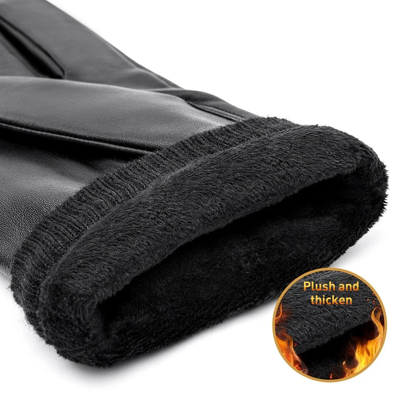 BISON DENIM Men Genuine Sheepskin Leather Gloves