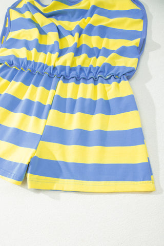 Rose Stripe Dolman Tee Drawstring Skort Athletic 2pcs Set