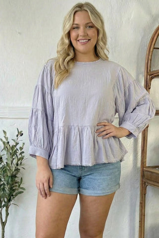 With Gentle Grace Lavender Cotton Blouse