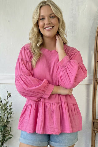 With Gentle Grace Pink Cotton Blouse