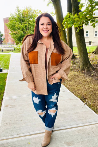 Start Your Day Rust Flannel Plaid Oversized Shacket