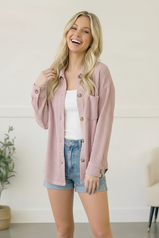 Coffee Run Corduroy Shacket