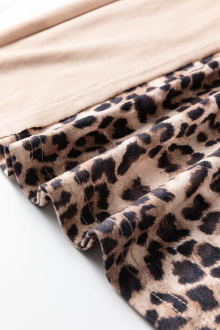 Straw Yellow Mineral Wash Leopard Patchwork Wide Leg Pants