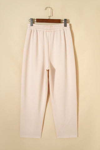 Jet Stream Embroidered Patched Pockets Drawstring Pants