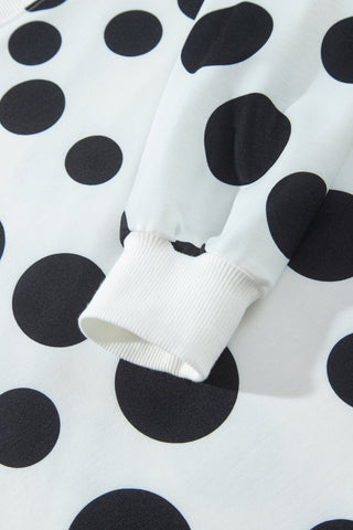 Khaki Polka Dot Long Sleeve Top Drawstring Relaxed Pants Set