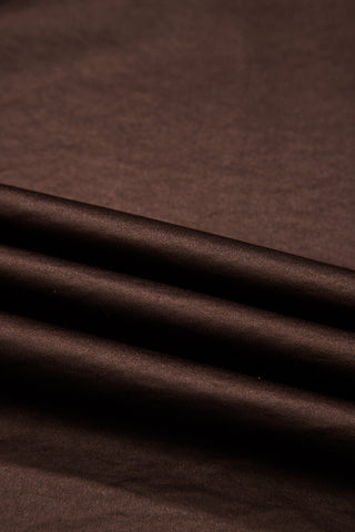 Dark Brown Braided V Neck Long Sleeve Loose Top and Drawstring High Waist Pants 2pcs Outfit