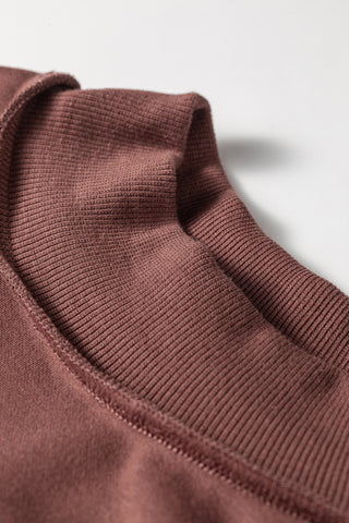 Red Dahlia Oversize Drop Shoulder Reversible Mock Neck Sweatshirt