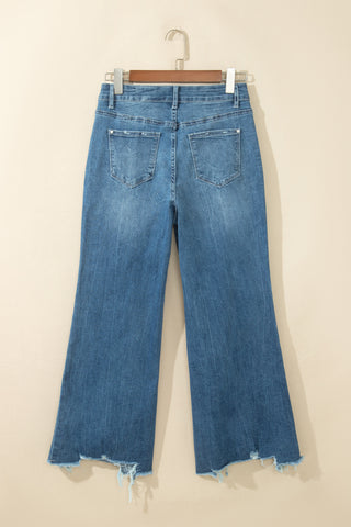 Ashleigh Blue High Waist Frayed Hem Flare Jeans